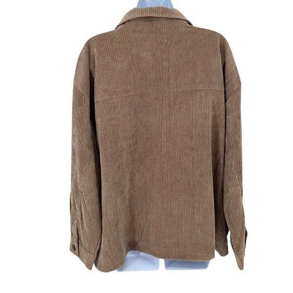 Ci Sono Corduroy Collection Womens Long Sleeve Button Up Shirt Jacket Brown XL - Picture 3 of 8